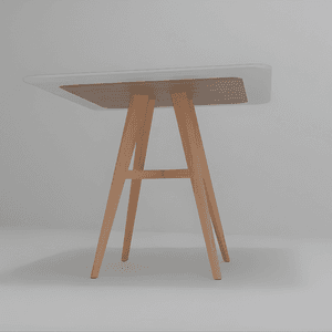 Inovação e Design - Mesa de Jantar Atenas 90x90 tampo laqueado com vidro