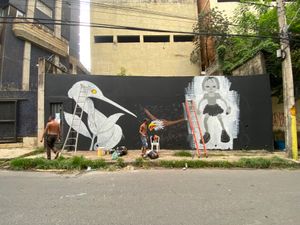 Belo Horizonte/MG - Arte na Fachada (Etapa 2) : Reutilizando o Espaço Urbano da rua Groenlândia, BH 