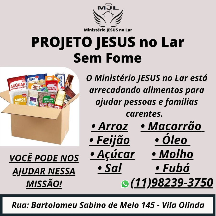 Projeto JESUS NO LAR Sem Fome