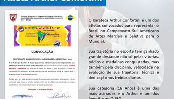 Participação do Atleta Brasileiro Arthur Confortini no Camp. Sul Americano de Karate2022