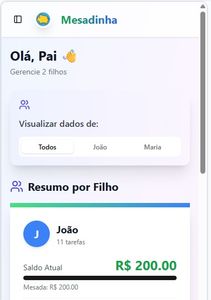 Aplicativo Mesadinha: aprendendo o valor do dinheiro desde cedo.