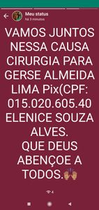 Vaquinha Online - Cirurgia com prótese para o gerse Almeida Lima