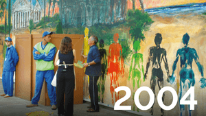 Enio Squeff - Restauro de painel artístico na USP-Leste em homenagem a cidade de São Paulo .