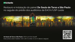 Restauro de painel artístico na USP-Leste em homenagem a cidade de São Paulo .