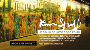 Restauro de painel artístico na USP-Leste em homenagem a cidade de São Paulo .