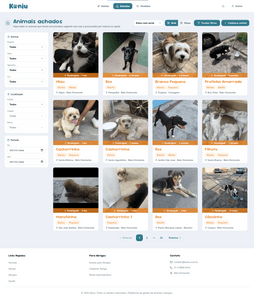 www.kaniu.com.br - Apoio à plataforma de divulgação de animais
