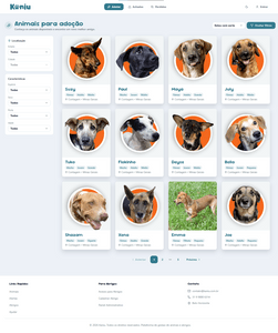 ONGs - Apoio à plataforma de divulgação de animais