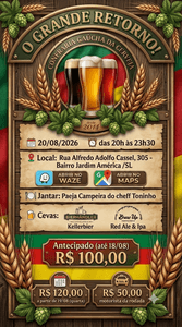 Eventos  - Evento de Agosto - Confraria Gaúcha da Cerveja