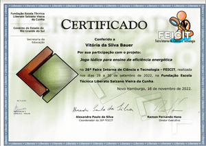 Vitória Bauer - ENERGY KIDS: Ferramentas pedagógicas para Ensino de Eficiência Energética