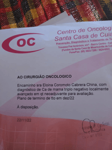 Vaquinha Online - Juntos Por Eloina, Cancer de Mama