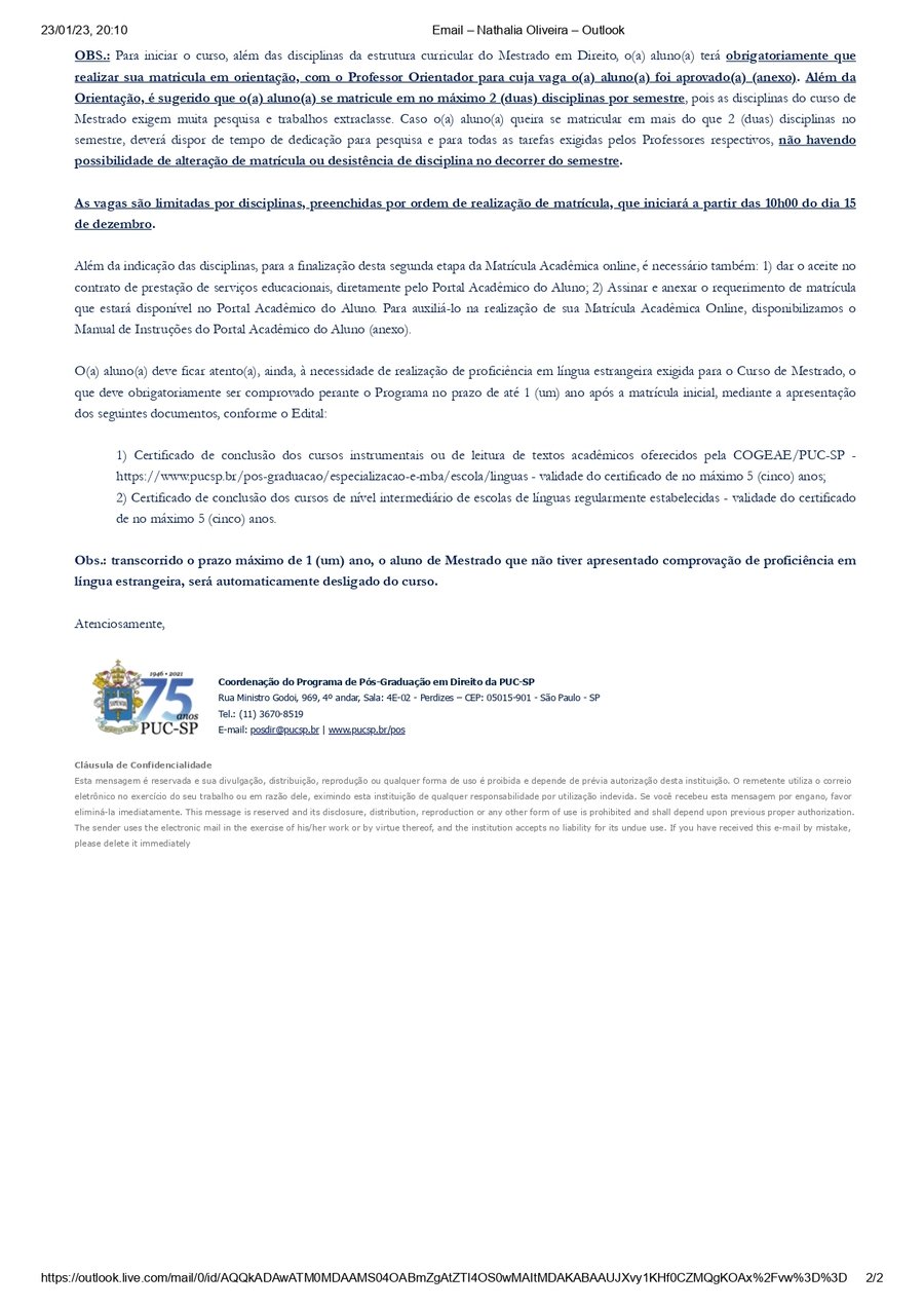 Vaquinha Online - Matrícula em Mestrado de Direito Penal pela PUC-SP