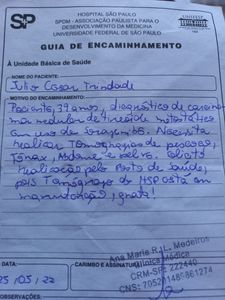 Saúde e Emergências - Tratamento e despesas médicas do câncer do Júlio.