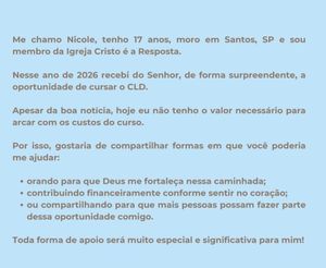 Santos/SP - CLD Curso de Liderança e Discipulado Palavra da Vida Missões 