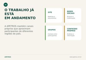 APETROS – Comunicação profissional a serviço dos participantes
