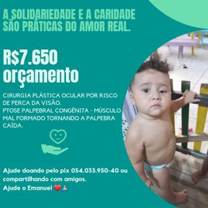 Saúde e Emergências - Cirurgia por risco de perder a visão, cirurgia plástica ocular - ptose palpebral congênita