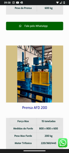 Campanha para compra de duas Prensas hidráulicas e equipamentos de manuseio e pesagem de fardos de resíduos.