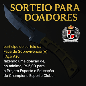 SORTEIO SOLIDÁRIO - Sorteio de Skin Faca de Sobrevivência (★) | Aço Azul