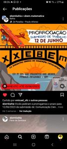 Viagem universitária para evento de matemática: XX EBEM 