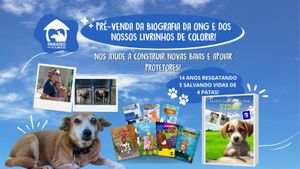 Pré-venda do livro “Histórias que salvam vidas” e livros de colorir: alimentando e cuidando dos animais.