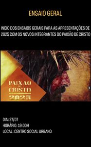 Solicitação de Oportunidade para Atuar na Peça "A Paixão de Cristo" 