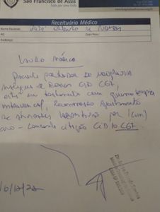 Tratamento de câncer Desempregado a 4anos