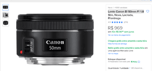 Comprar Lente Canon Ef 50mm F/ 1.8