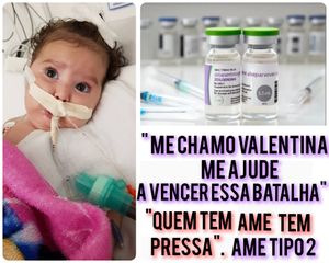 Ajude Valentina, quem tem AME tem PRESSA, doe com amor !