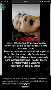 Doação para a ajuda de Maria Tereza 