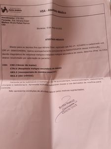Urgente para despesas com tratamento