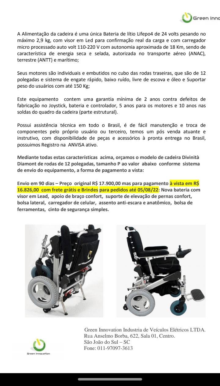 Zion cadeira motorizada realização de um sonho. imagem 6
