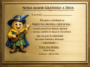 📖Placa de honraria com o nome do apoiador 