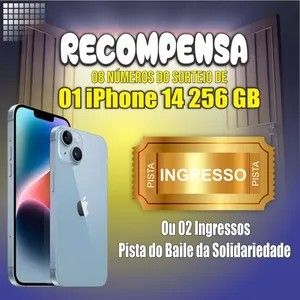 Sorteio de 01 iPhone 14 ou 02 Ingressos do Baile