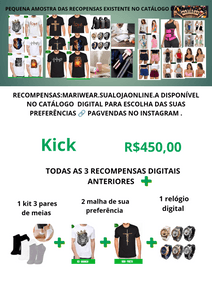 1kit 3meias+2 opções de malhas+1 relógio + 3 prod.dig