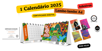 1 CALENDÁRIO + PÔSTER + CERTIFICADO + ADESIVOS